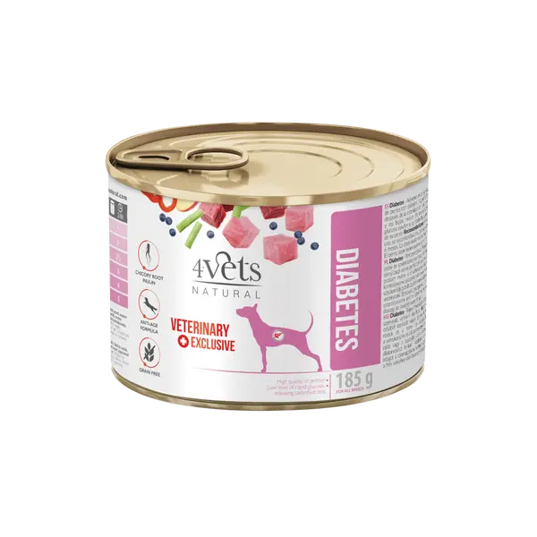 4Vets Dog Natural Diabetes храна подходяща за диабет, 185 г
