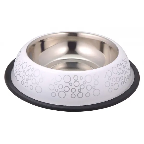 Anipro  Bubbles No Slip метална купа бяла 30 см, 1.5 л