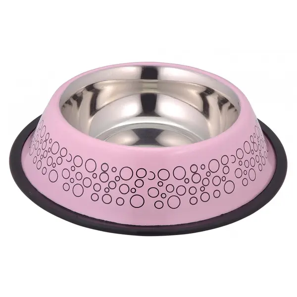 Anipro  Bubbles No Slip метална купа розова 33 см, 2 л