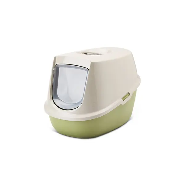 Savic Закрита котешка тоалетна Manon Happy Planet 54.5x39x39см, мока гранит/зелено