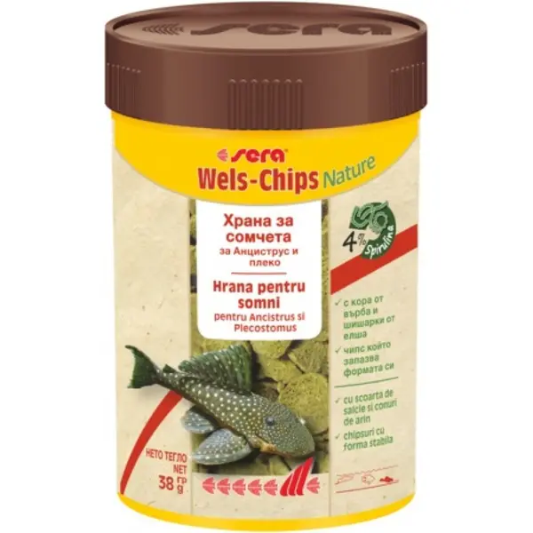 sera Wels-Chips Nature за придънни рибки - 15 г