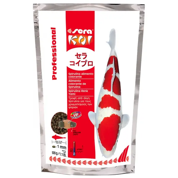 sera Koi Professional Spirulina Color Food, 2 200 г - за контраст и оцветяване