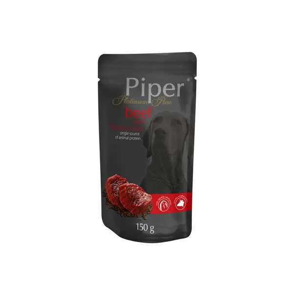 Piper Platinum Pure Beef Dog Adult - монопротеинов пауч за кучета с телешко - 10 бр. х 150 гр