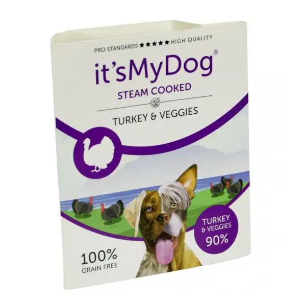 Its my dog  Steam Cooked - консервирана храна за кучета приготвена на пара, пуешко и зеленчуци, 7х395 г