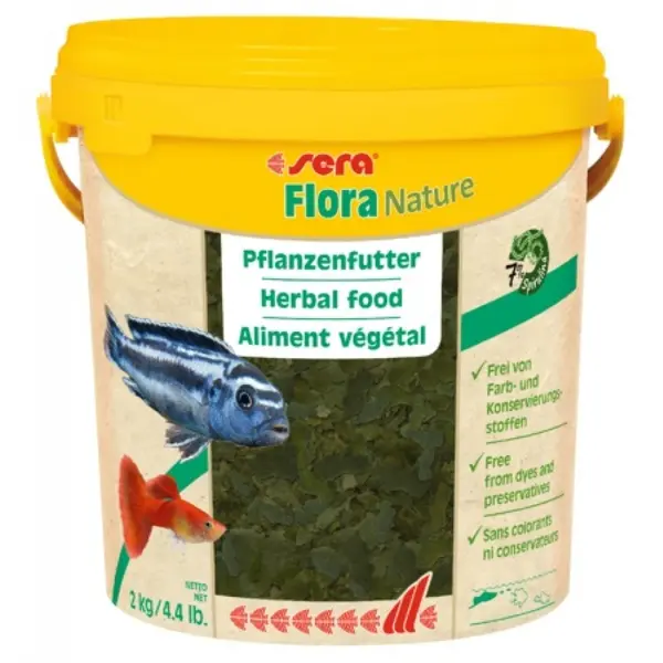sera Flora Nature 10000 мл - натурална храна за растителноядни рибки