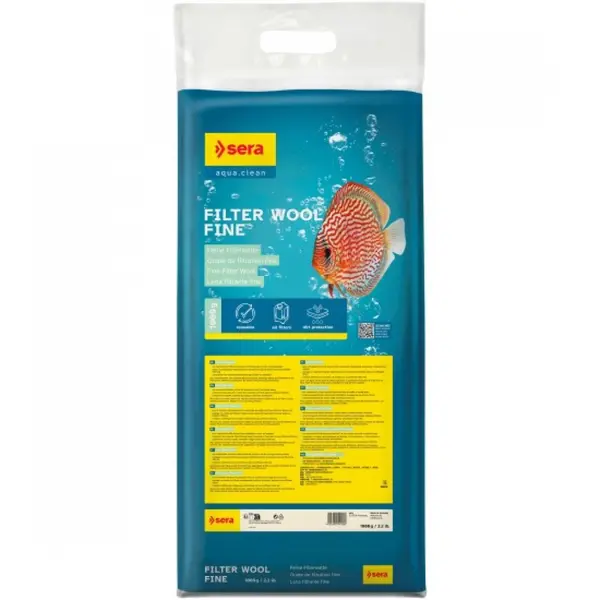 sera fine filter wool фина филтърна вата, бяла, 1 кг