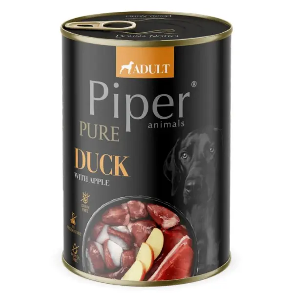 PIPER PURE Dog Adult - монопротеинова храна за кучета с патица и ябълки, 400 г