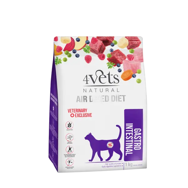 4vets Cat Natural суха храна за котки със стомашно чревни проблеми,1 кг