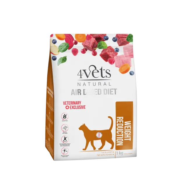 4vets Cat Natural суха храна за котки за контрол на теглото, 1 кг