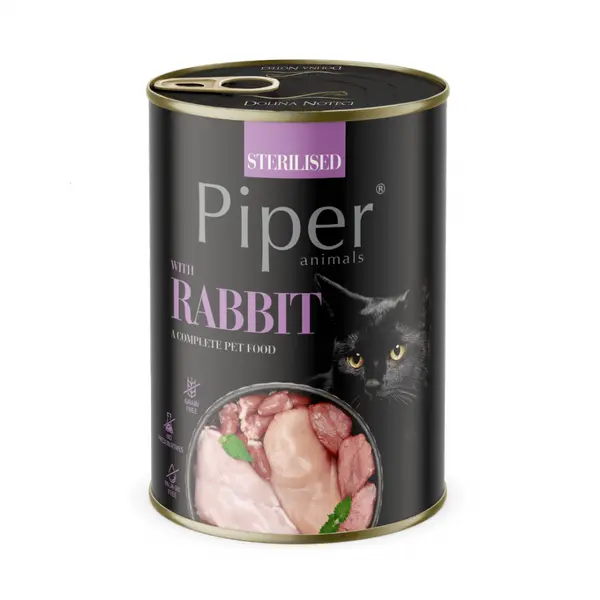 Piper  Cat храна за котки със заешко, за кастрирани, 400 г