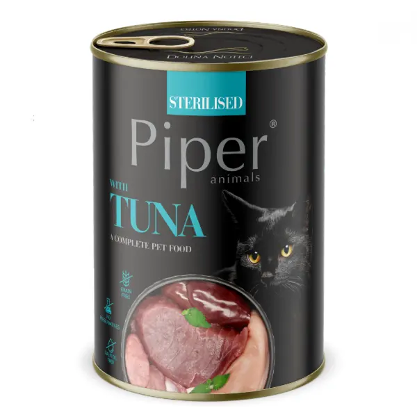 Piper  Cat – консервирана храна за кастрирани котки с риба тон, 400 г