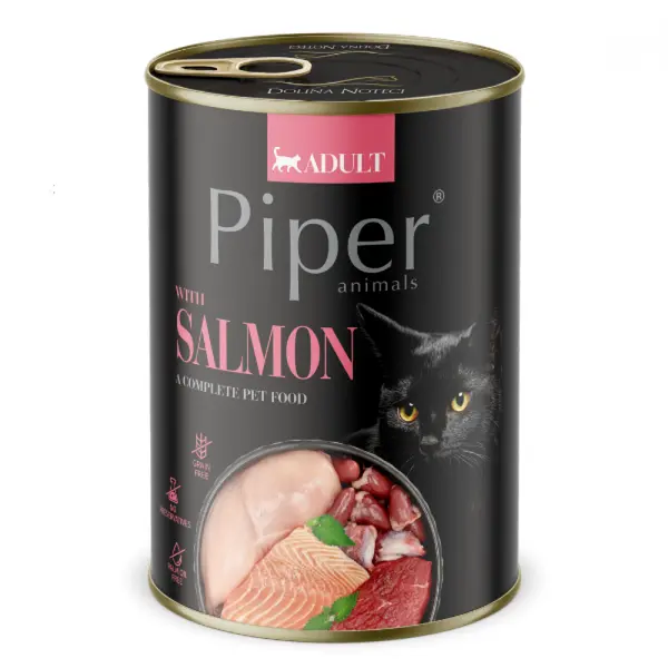 Piper  Cat - консервирана храна за котки със сьомга, 400 г