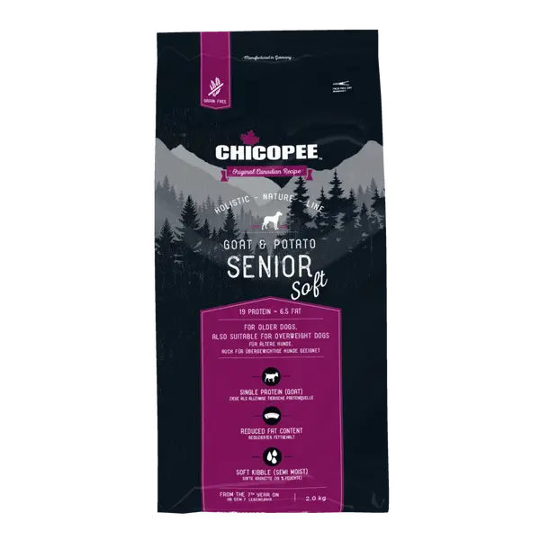 Chicopee  Dog HNL Senior Soft+ мека гранула за възрастни кучета, козе и картофи, 2кг