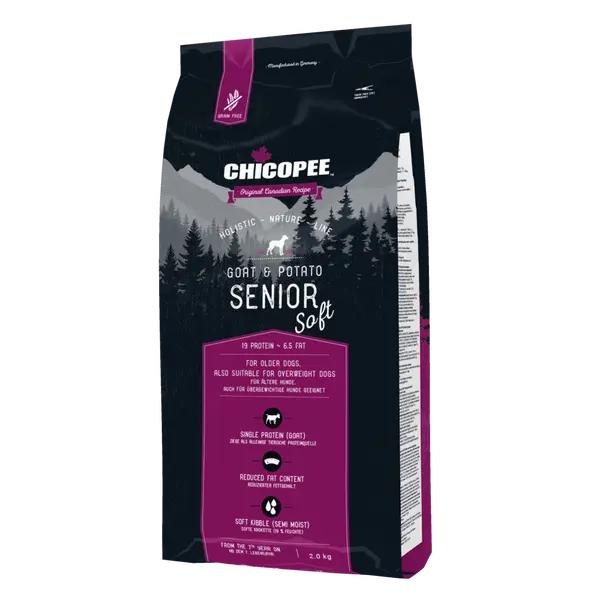 Chicopee  Dog HNL Senior Soft+ мека гранула за възрастни кучета, козе и картофи, 2кг