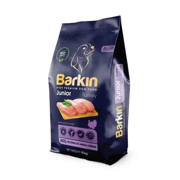 Barkin High Premium Turkey Junior храна за малки кученца с пуйка , 15kg