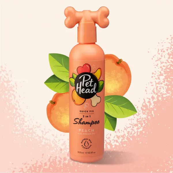 Pet Head  Quick Fix 2in1 шампоан и балсам за куче с праскова и арганово масло , 300 мл