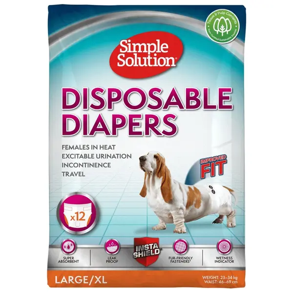 Simple Solution Simple Solutio памперс за женски кучета, L/XL 12бр