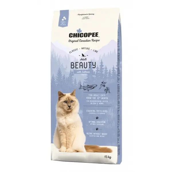 Chicopee Храна за котка  Classic Nature Line Adult Beauty за красива козина, 15 кг