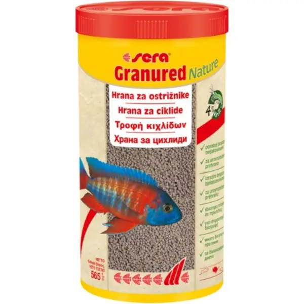sera Granured Nature 1000 мл - високоенергийна храна за цихлиди