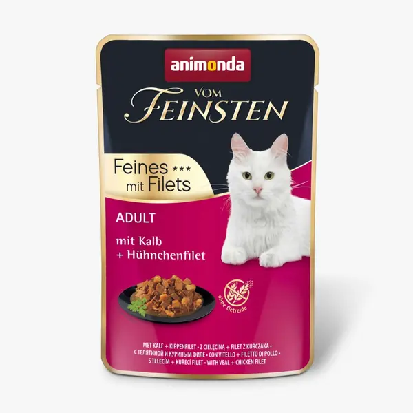 Animonda Vom Feinsten Cat - пауч с телешко месо и пилешко филе, 85 г