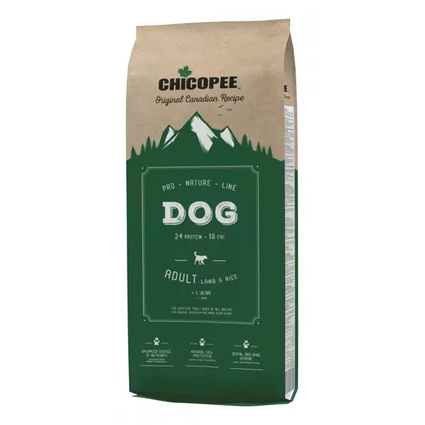 Chicopee  Pro Nature Line храна за кучета над 12 месеца с агне и ориз , 20 кг