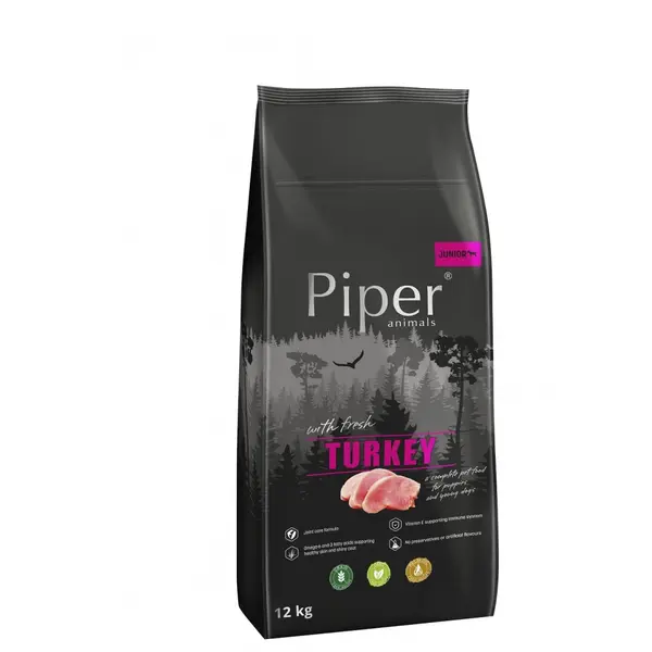 Piper  Turkey Junior - суха храна за кученца до 1 година с прясно пуешко, 12кг