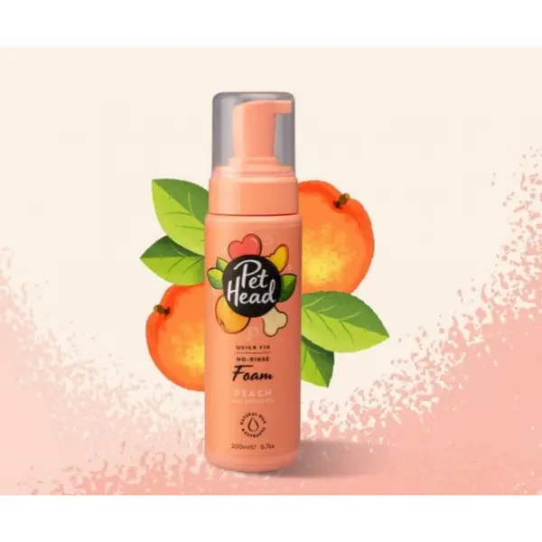 Pet Head  Quick Fix шампоан-пяна без отмиване за куче с праскова и арганово масло , 200 мл