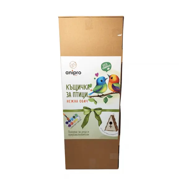 Anipro  дървена къщичка за птици Tender love 29х21х15 см