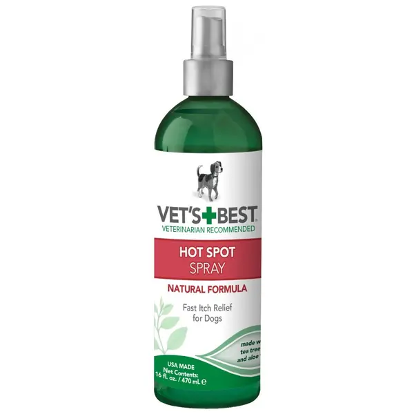 Vet's Best Hot Spot 235 мл натурален спрей за раздразнена кожа, Алое вера, чаено дърво, лайка