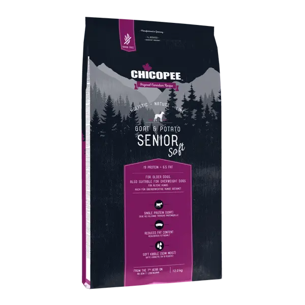 Chicopee  Dog HNL Senior Soft+ мека гранула за възрастни кучета, козе и картофи, 12кг
