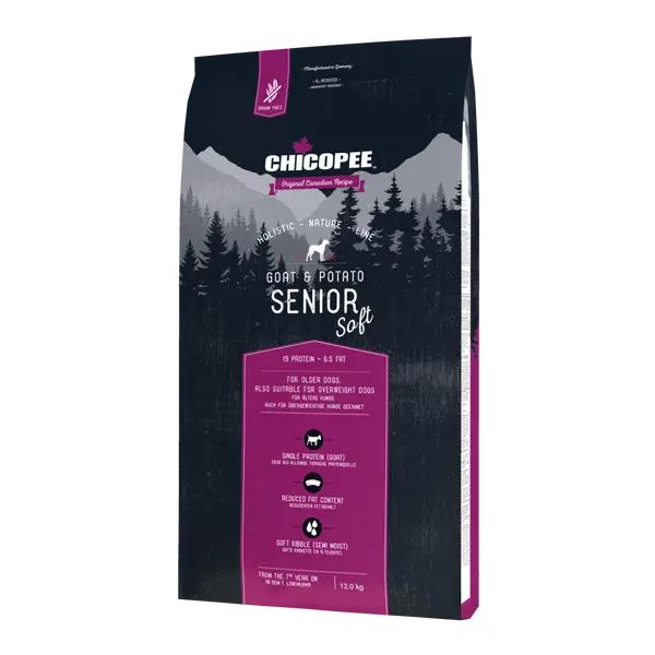 Chicopee  Dog HNL Senior Soft+ мека гранула за възрастни кучета, козе и картофи, 12кг