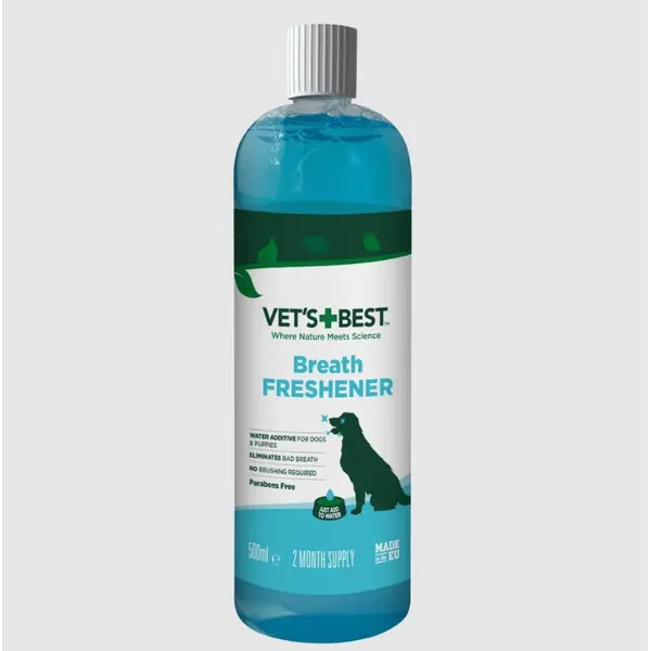 Vet's Best Breath Freshener - Вода за уста за кучета, за свеж дъх с мента и карамфил - 500 мл