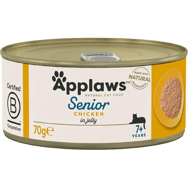 Applaws Senior Chicken in jelly - Пилешко филе в желе за възрастни котки над 7 години, консерва 70г