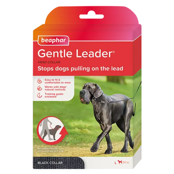 Beaphar  Gentle Leader повод срещу дърпане за куче, черен, едри породи