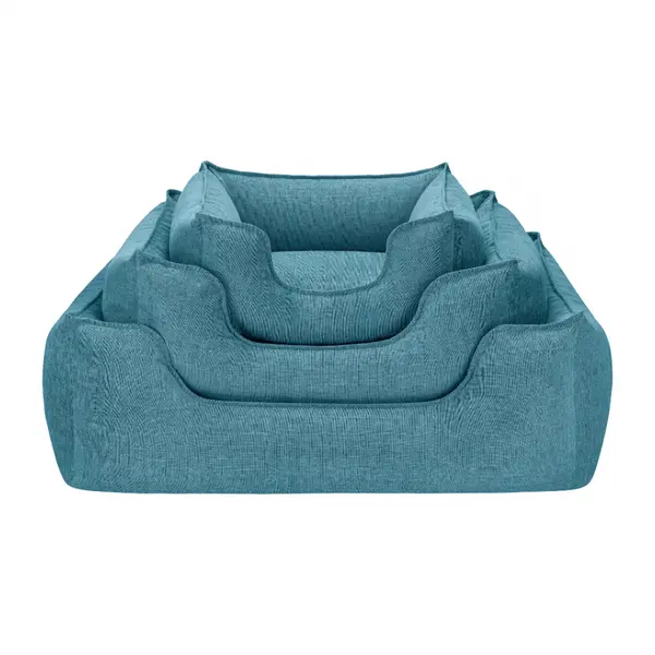 Pet Comfort Alpha легло за кучета и котки, луксозна дамаска, тюркоаз, S, 50х60 см