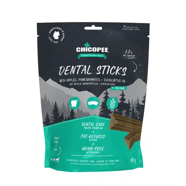 Chicopee  Dental Sticks дентални пръчици с ябълки, нар и масло от евкалипт, 300 г