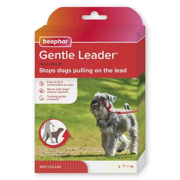 Beaphar  Gentle Leader повод срещу дърпане за куче, червен, дребни породи