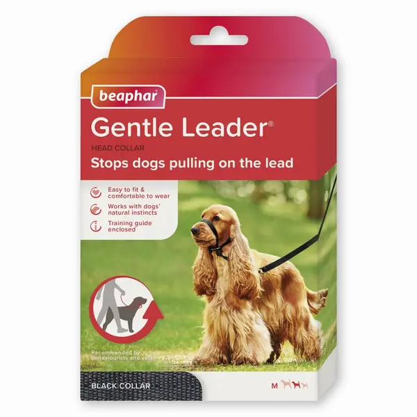 Beaphar  Gentle Leader повод срещу дърпане за куче, черен, средни породи