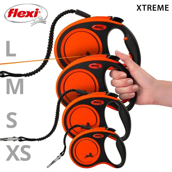 Flexi  Xtreme L - 8м лента, до 55кг - цвят оранж