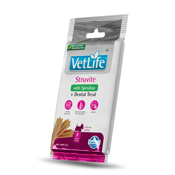 Vet Life Struvite Dental Treat Mini – Дентални стикове за кучета от мини породи - 60 г
