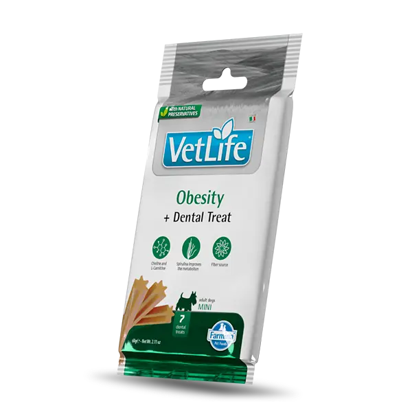 Vet Life Obesity Dental Treat Mini – Дентални стикове за контрол на теглото при кучета от мини породи - 60 г