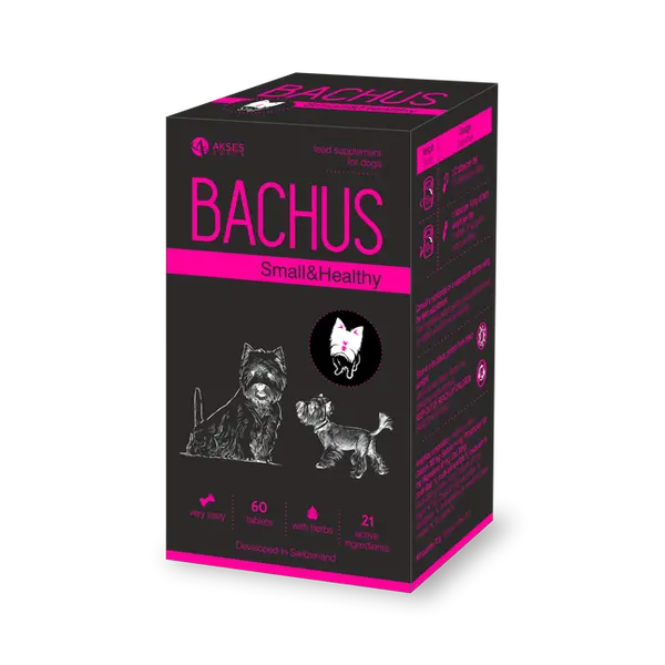Bachus Small&Healthy - За кучета от малки и миниатюрни породи: поддържа най-важните функции в организма и здравето на жизнените органи - 60 таблетки - СРОК 01.2026