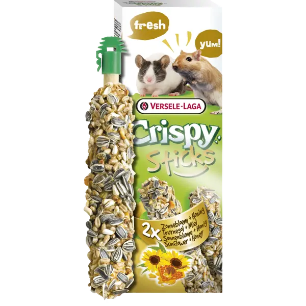 Versele-Laga Crispy Sticks Gerbils & Mice Sunflower & Honey 110 g - стикове за мишки и джербили с мед и слънчогледови семки 2х55 г