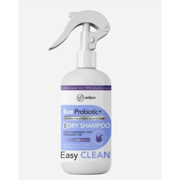 anipro Live Probiotic+ Easy Clean - пробиотичен сух шампоан за кучета без отмиване, 500 мл