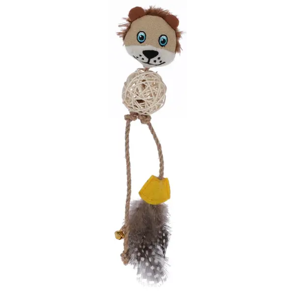 Kerbl Cat Toy Lion - Играчка за котка Лъв с пера, 30 см