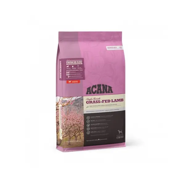 Acana Grass-Fed Lamb - суха храна за кучета на всяка възраст, от всички породи с агнешко - 11.4 кг