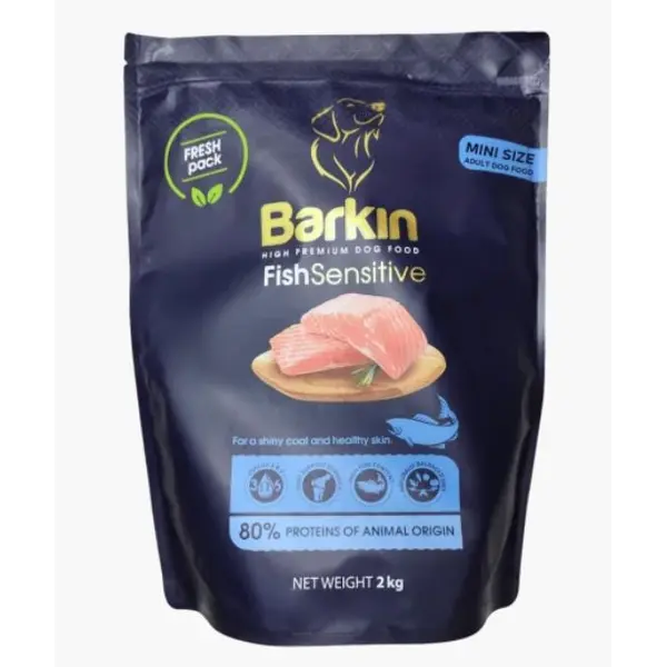 Barkin High Premium Fish Sensitive MINI - суха храна за кучета от мини породи с риба - 2 кг