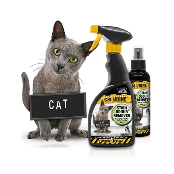 CSI Urine Spray Cat - Eнзимен спрей за почистване и премахване на неприятните миризми и петна - 500 мл