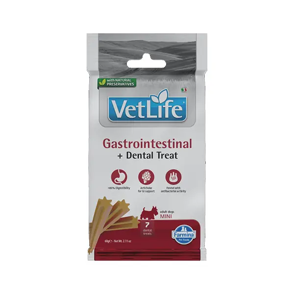 Vet Life Gastrointestinal Dental Treat Mini – Дентални стикове за кучета от мини породи - 60 г