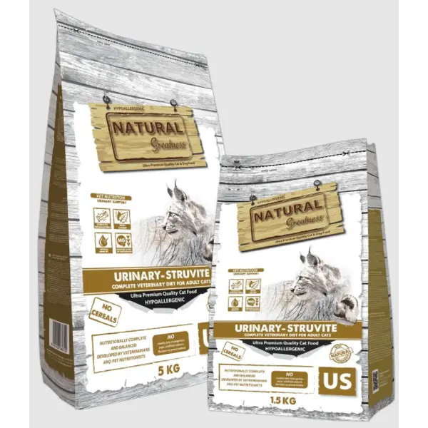Natural Greatness VET Urinary - Struvite Cat - гранулирана лечебна храна за котки със струвитна уролитиаза и идиопатичен цистит - 1.5 кг